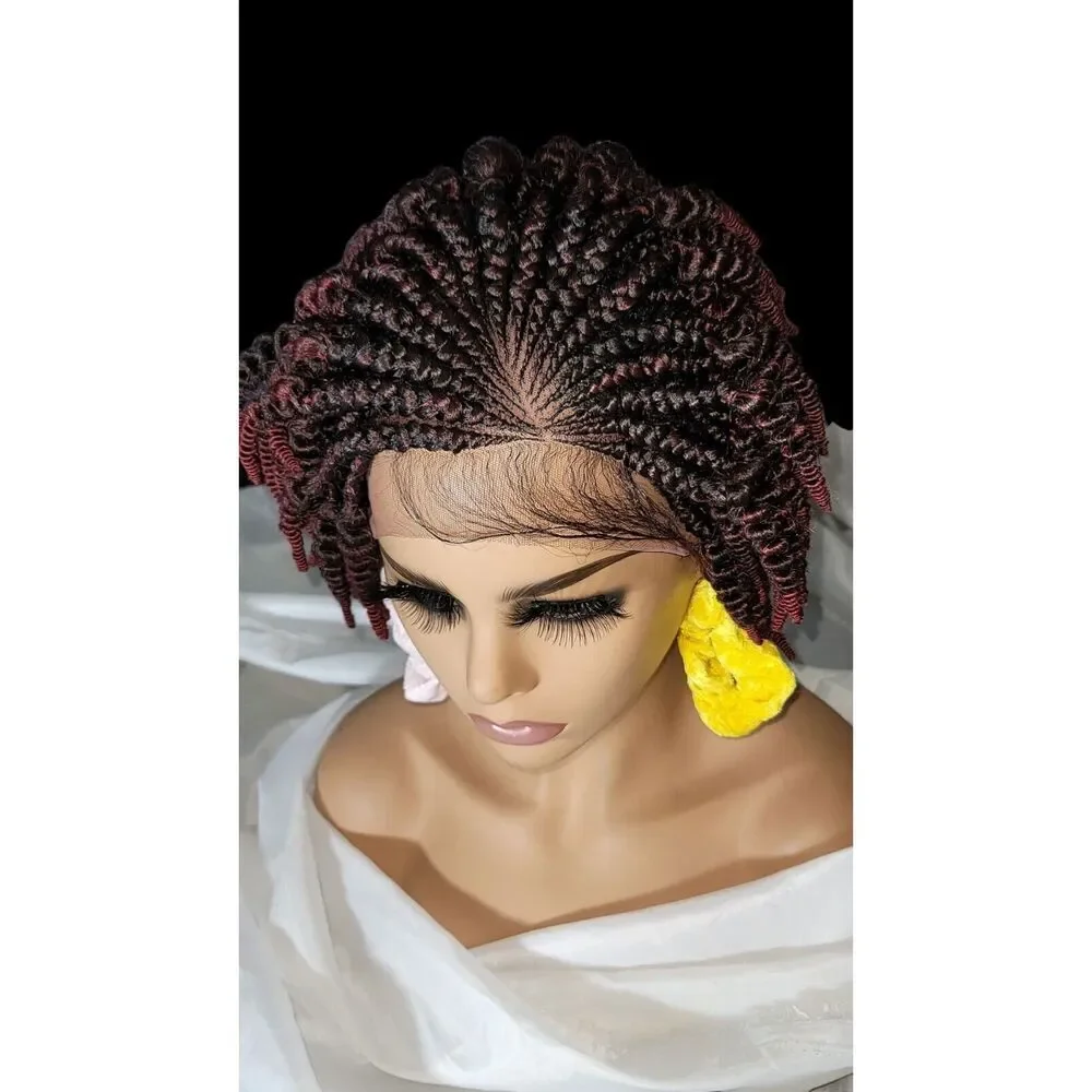 Handmade Braided Wigs Micro Braids, Short Kinky Twists, NWT, Ombre - Picture 10 of 15